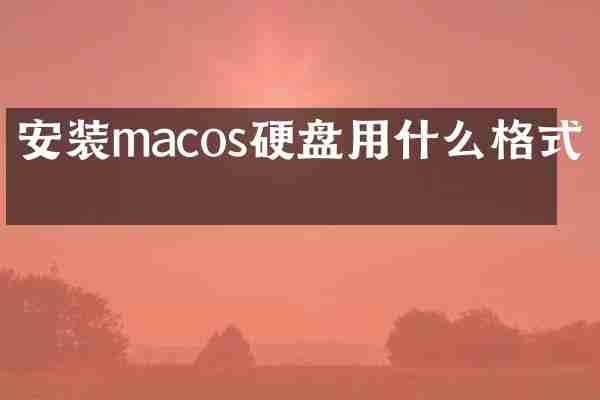 安装macos硬盘用什么格式的