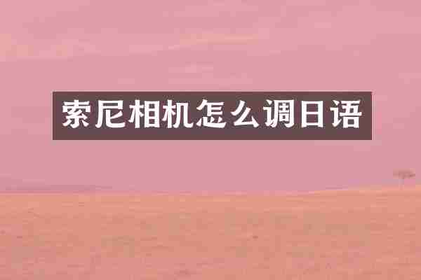 相机怎么调日语
