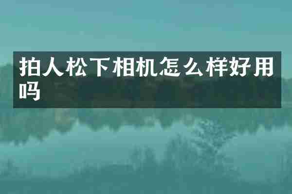 拍人松下相机怎么样好用吗