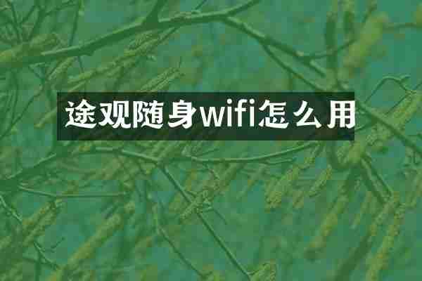 途观随身wifi怎么用