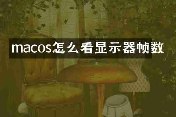 macos怎么看显示器帧数
