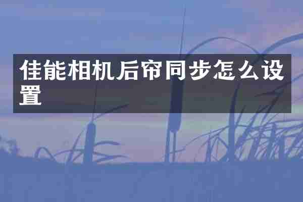 佳能相机后帘同步怎么设置