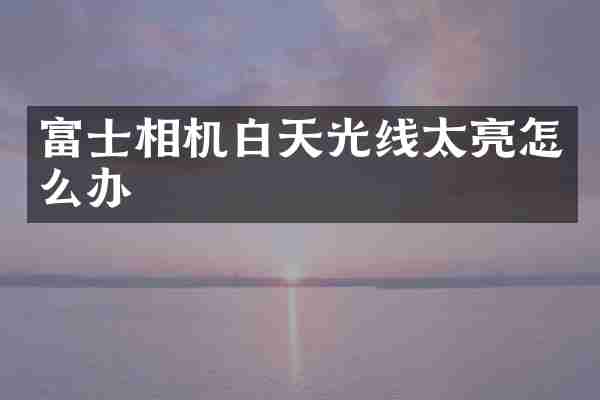 富士相机白天光线太亮怎么办