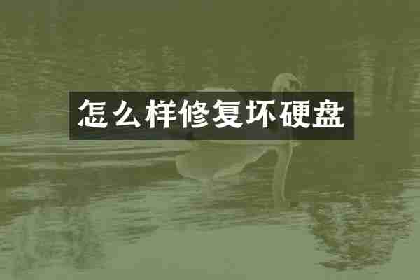 怎么样修复坏硬盘