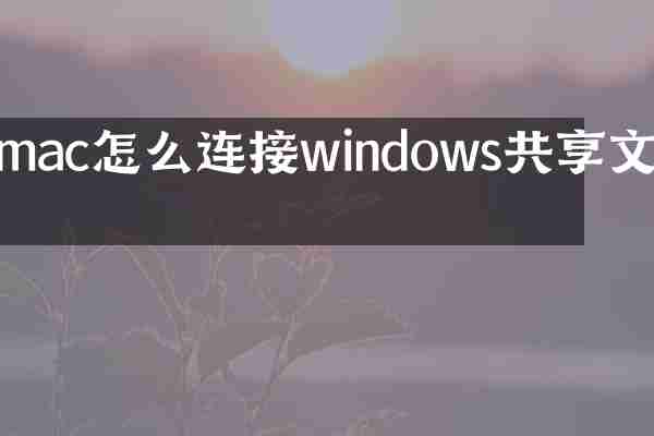 mac怎么连接windows共享文件