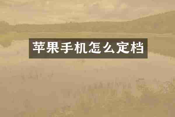 苹果手机怎么定档