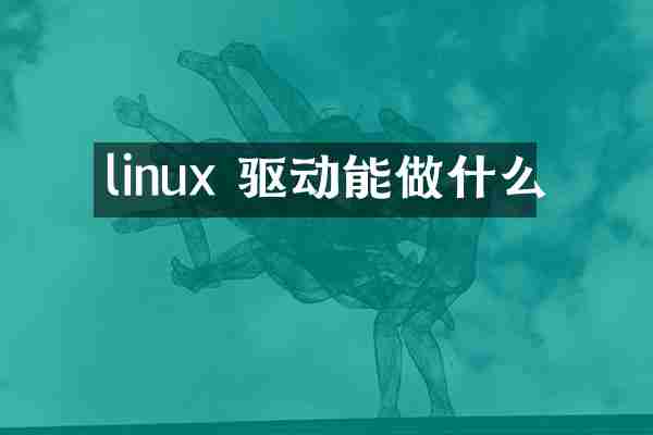 linux 驱动能做什么