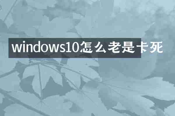 windows10怎么老是卡死