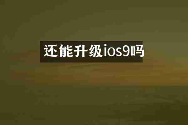 还能升级ios9吗