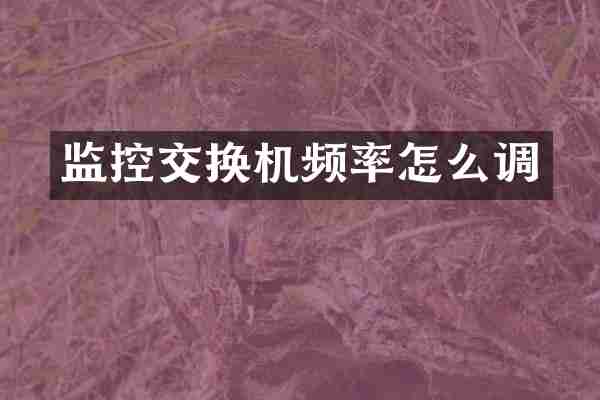 监控交换机频率怎么调