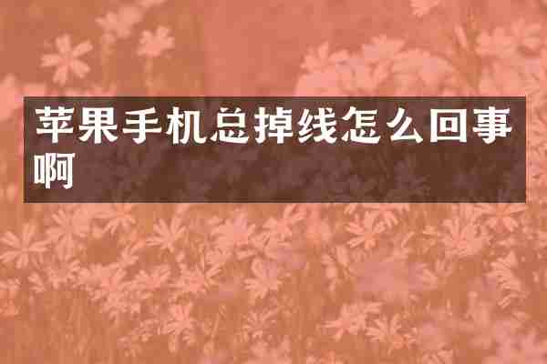 苹果手机总掉线怎么回事啊
