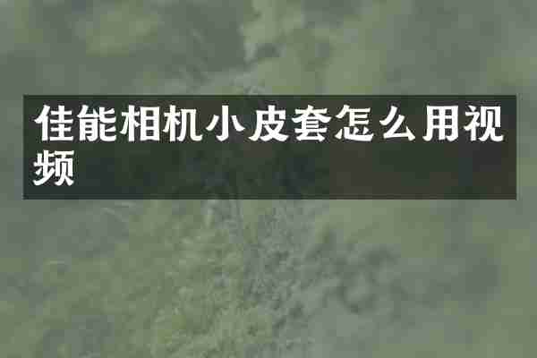 佳能相机小皮套怎么用视频
