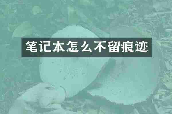 笔记本怎么不留痕迹