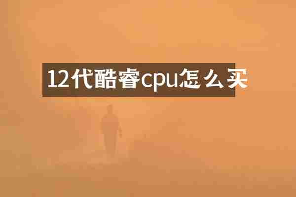 12代酷睿cpu怎么买
