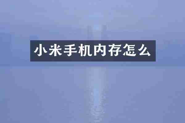 小米手机内存怎么