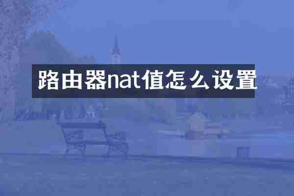 路由器nat值怎么设置