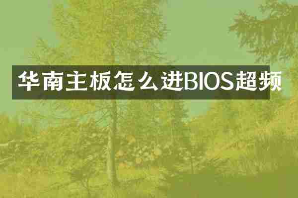 华南主板怎么进BIOS超频