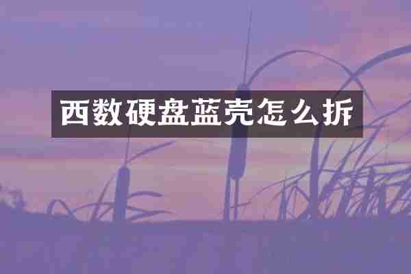 西数硬盘蓝壳怎么拆