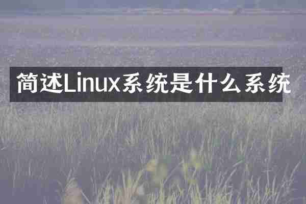 简述Linux系统是什么系统
