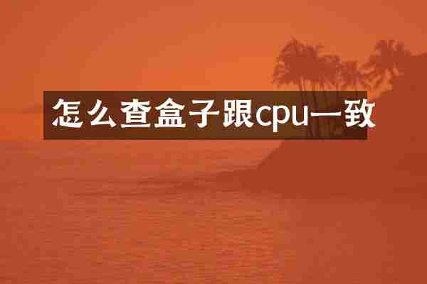 怎么查盒子跟cpu一致