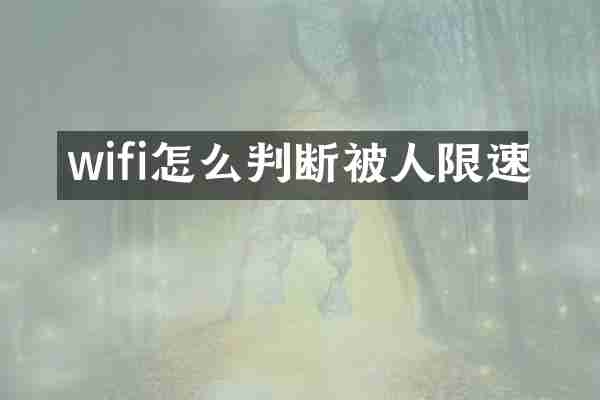wifi怎么判断被人限速