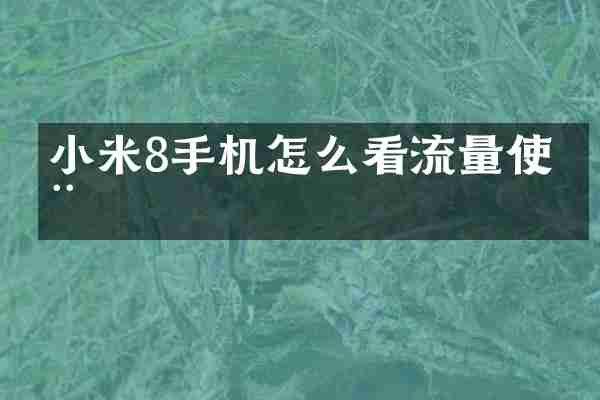 小米8手机怎么看流量使用