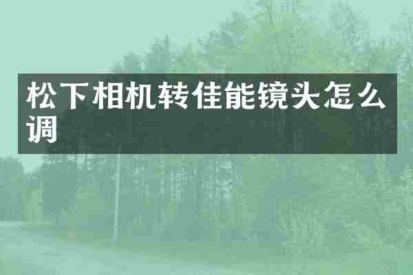 松下相机转佳能镜头怎么调