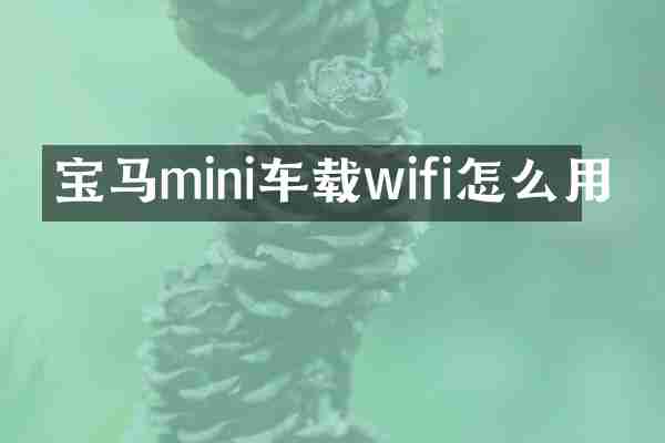 宝马mini车载wifi怎么用