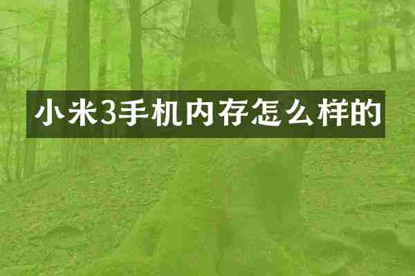 小米3手机内存怎么样的