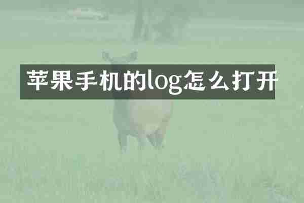 苹果手机的log怎么打开