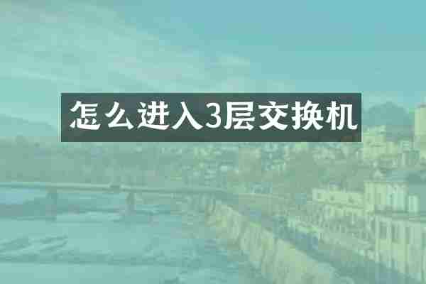 怎么进入3层交换机