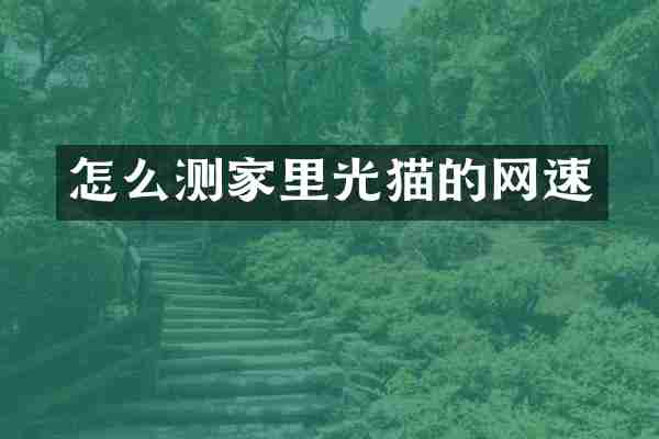 怎么测家里光猫的网速