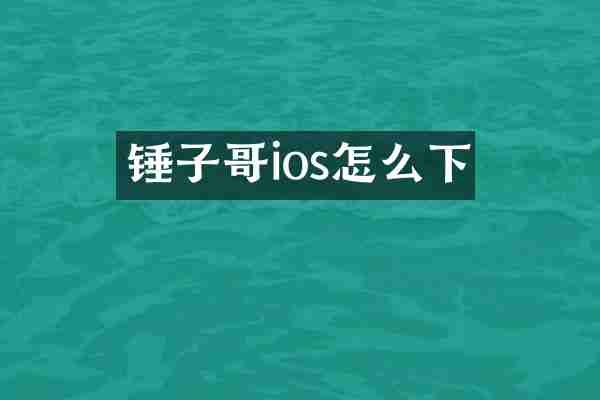 锤子哥ios怎么下