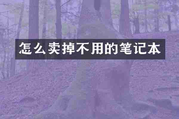 怎么卖掉不用的笔记本