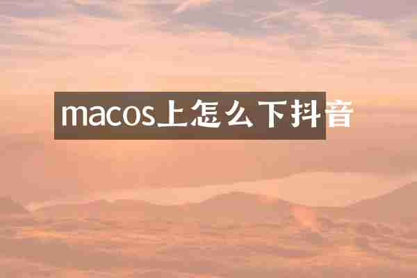 macos上怎么下抖音