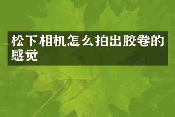 相机怎么拍出胶卷的感觉