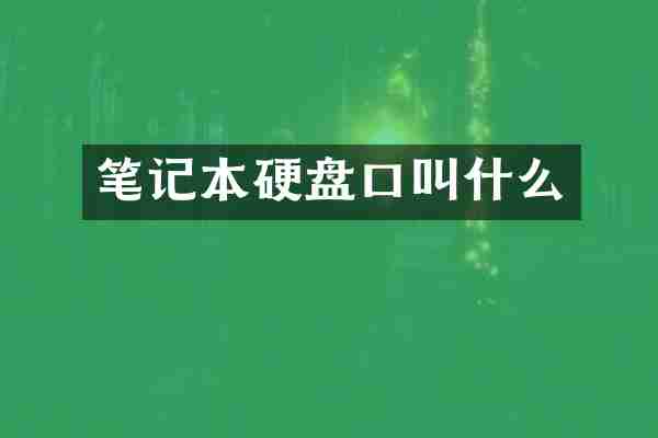 笔记本硬盘口叫什么