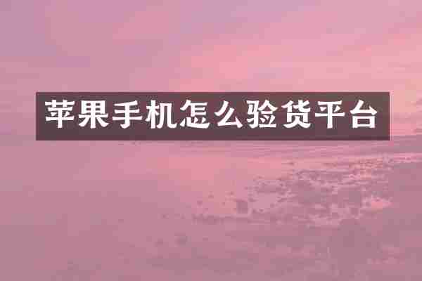 苹果手机怎么验货平台