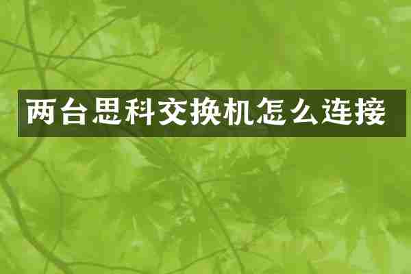 两台思科交换机怎么连接
