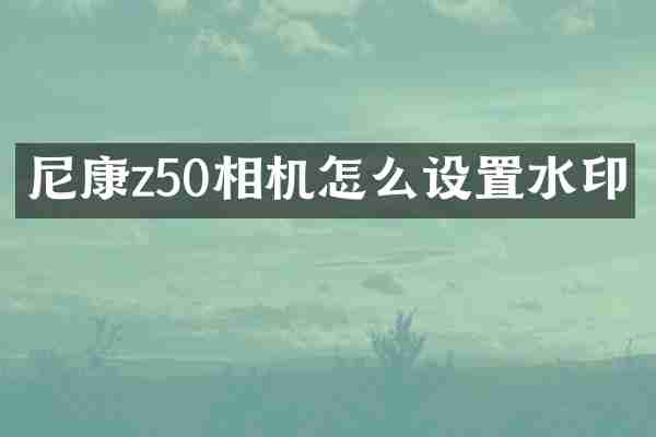 尼康z50相机怎么设置水印
