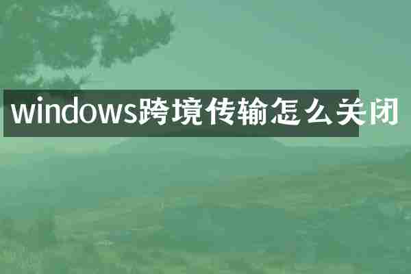 windows跨境传输怎么关闭