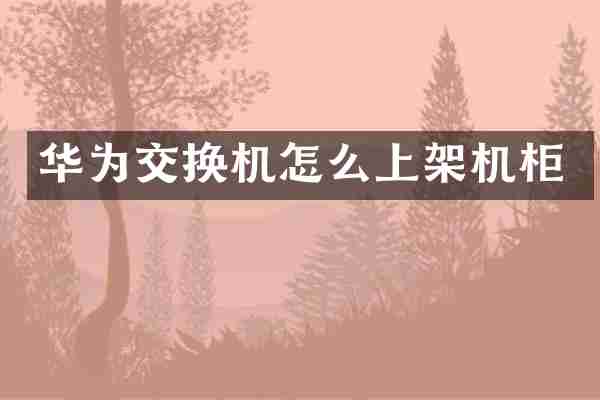 华为交换机怎么上架机柜
