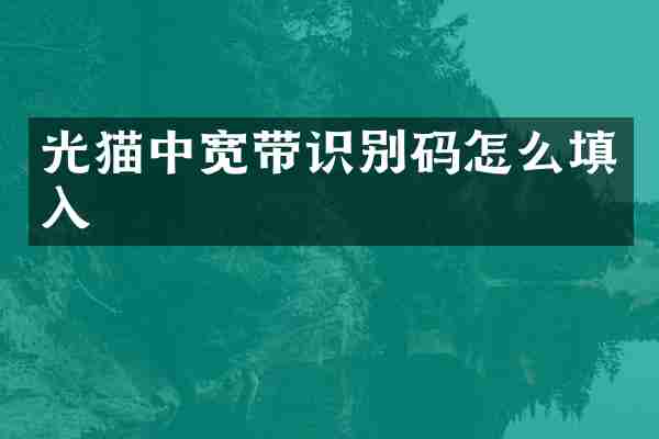 光猫中宽带识别码怎么填入