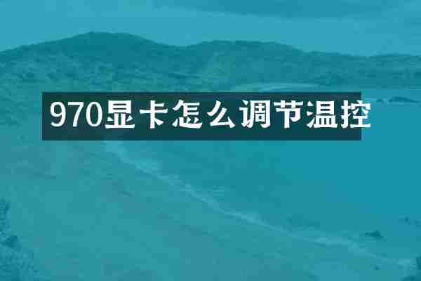 970显卡怎么调节温控