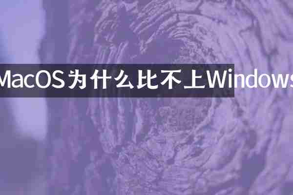 MacOS为什么比不上Windows