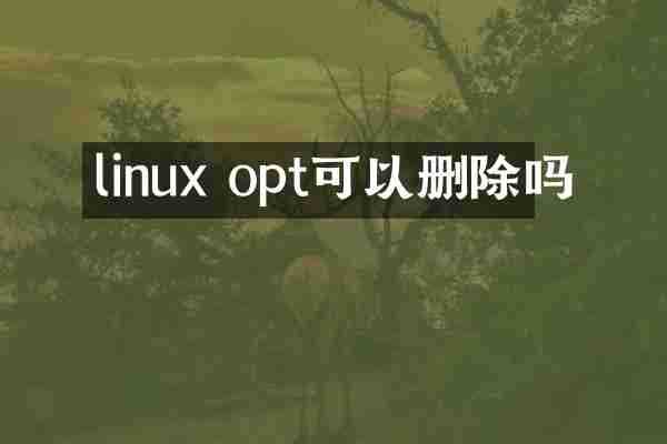 linux opt可以删除吗