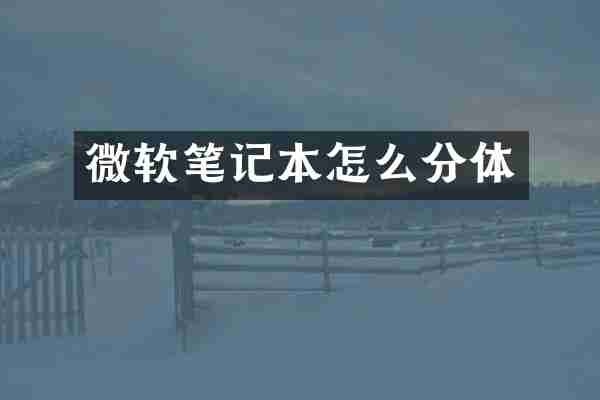 微软笔记本怎么分体