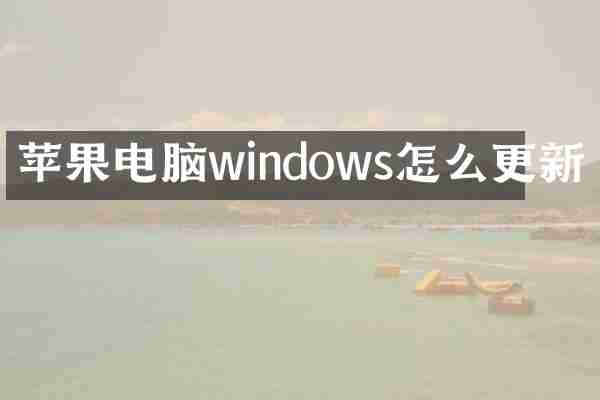 苹果电脑windows怎么更新