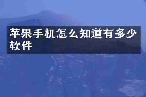 苹果手机怎么知道有多少软件