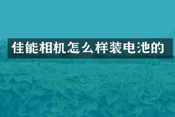 佳能相机怎么样装电池的